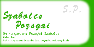 szabolcs pozsgai business card